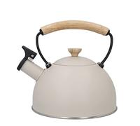 La Cafetière Hervidor Silbante 1.6L, Estructura de acero inoxidable con mango de madera antiquemaduras y de fácil agarre, Hervidor de agua apto para placas de inducción para hervir agua