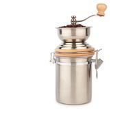 La cafetière molinillo de café tradicional de acero inoxidable, plat