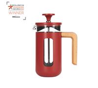 La Cafetière Pisa - Cafetera de acero inoxidable, 3 tazas, color rojo, en caja de regalo