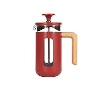 La Cafetière Pisa - Cafetera de acero inoxidable, 3 tazas, color rojo, en caja de regalo