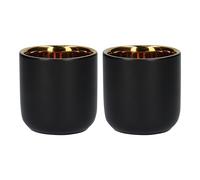 La Cafetière Tazas de Cerámica de Doble Pared para Espresso, Juego de Dos, 7ml, Negro, LCDWMUG72PC