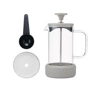 La Cafetière Zero Cafetera de 3 tazas, color latte/crema, prensa francesa, resistente al calor, mango de vidrio y base de silicona extraíble, fácil de limpiar, regalo para amantes del café