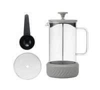 La Cafetière Zero Cafetera de 8 tazas, color latte/crema, prensa francesa, resistente al calor, mango de vidrio y base de silicona extraíble, fácil de limpiar, regalo para amantes del café