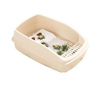 la Caja de alimentación de Reptiles, Tanque De Acuario con Ecología Integrada Y Plataforma Secado Al Sol Blanco 49,5x32x18cm