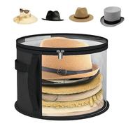 La caja de almacenamiento de sombreros es plegable y adecuada for el almacenamiento en el armario.(Black)