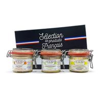 La Caja de las Maravillas Afrutadas 3 × 80 g - Trío de Foie Gras Enteros al Limón Confitado, Naranja y Manzana - Relais Gourmet | Artesanal Francés | Ideal para Estuches y Regalos Gourmet