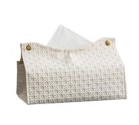 La caja de pañuelos de cuero impermeable es adecuada for decorar salas de estar, dormitorios y oficinas, lo que facilita el acceso y ahorra espacio.(White)
