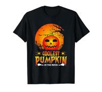 La Calabaza más Genial en el Parche - Halloween Jack O Lantern Camiseta gráfica económica, Hombre, Negro, L