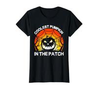 La Calabaza más Genial en el Parche - Halloween Jack O Lantern Camiseta gráfica económica, Mujer, Negro, L