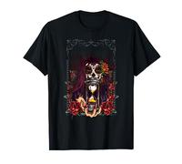 La Calavera Catrina Santa Muerte Reloj De Arena Sugar Skull Camiseta