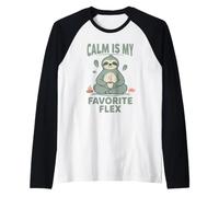 La Calma es mi Flex Favorita Abraza la Paz Interior y la alegría Camiseta Manga Raglan