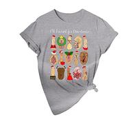 La camisa de Navidad fea de las mujeres de los hombres Camisa Santa Dirty Christmas divertida pieza de Navidad regalo para Navidad Secret Santa Matching Tshirts Top Mujer Fiesta, gris, XL