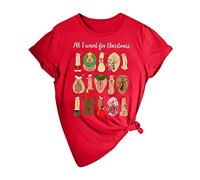 La camisa de Navidad fea de las mujeres de los hombres Camisa Santa Dirty Christmas divertida pieza de Navidad regalo para Navidad Secret Santa Matching Tshirts Top Mujer Fiesta, rojo, 3XL