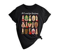 La camisa de Navidad fea de las mujeres de los hombres Camisa Santa Dirty Christmas divertida pieza de Navidad regalo para Navidad Secret Santa Matching Tshirts Top Mujer Fiesta, Negro , XXL