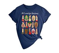 La camisa de Navidad fea de las mujeres de los hombres Camisa Santa Dirty Christmas divertida pieza de Navidad regalo para Navidad Secret Santa Matching Tshirts Top Mujer Fiesta, marine, 3XL