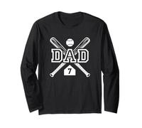 La camiseta #7 de Baseball Dad Softbol Dad, la favorita de los fanáticos Manga Larga