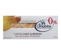 La Campesina Turron Almendra Duro Sin Azucar Sin Gluten Bio 185g