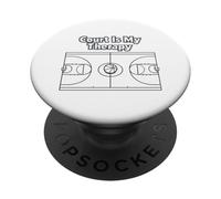 La cancha es mi Terapia Jugador de Baloncesto Vida PopSockets PopGrip Adhesivo