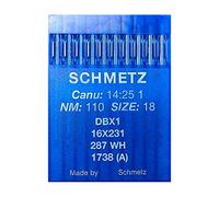 La Canilla ® - 10 Agujas para Máquina de Coser Industrial Schmetz DBx1 1738(A) 16x231 Grosor 110/18 Pistón Redondo