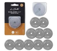 La Canilla 10 Cuchillas Rectas de 45mm para Cutter Rotatorio compatible con Fiskars, Olfa y otros | Calidad SKS-7 para todo tipo de Telas, Patchwork, Vinilo, Scrapbooking, DIY, Costura y Manualidades