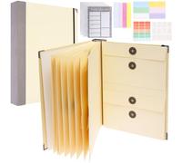 La carpeta de documentos Life Book - Carpeta para documentos importantes, carpeta folio con fundas, planificador de emergencias, organizador de fin de vida, carpeta de papel con etiquetas (caqui)