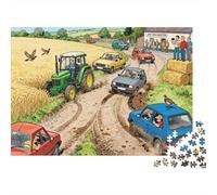 La Carrera de Tractores Spin out Puzzle De Madera Impermeable DIY Puzzles De 1000 Piezas Regalos para Adultos Divertido Rompecabezas Juegos Educativos