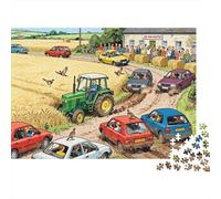 La Carrera de Tractores Spin out Puzzle De Madera Impermeable Puzzles De 1000 Piezas para Adultos Desafiante Y Estimulante Rompecabezas para Juegos Desafiantes