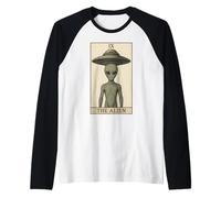 La Carta del Tarot alienígena Divertido ermitaño ocultismo paganismo Camiseta Manga Raglan