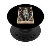 La Carta del Tarot de amputación de amputación de Pierna de Reina de una Pierna PopSockets PopGrip Adhesivo