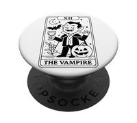 La Carta del Tarot de Halloween Vampiro XII PopSockets PopGrip Adhesivo
