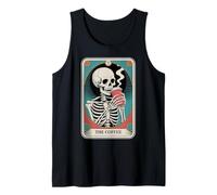 La Carta del Tarot del café Esqueleto Halloween Amante del café Camiseta sin Mangas