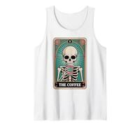 La Carta del Tarot del café Esqueleto Halloween Amante del café Camiseta sin Mangas