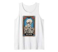 La Carta del Tarot del café Esqueleto Halloween Amante del café Camiseta sin Mangas