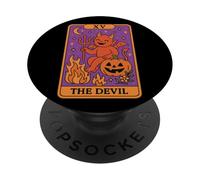 La Carta del Tarot del Diablo Travesuras de Halloween PopSockets PopGrip Adhesivo