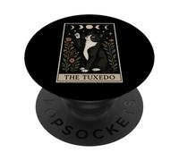 La Carta del Tarot del Gato Esmoquin Luna Bruja PopSockets PopGrip Adhesivo