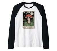 La Carta del Tarot del micólogo Cottagecore forrajeando Hongos Camiseta Manga Raglan