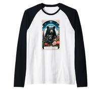 La Carta del Tarot del Oso Negro Asiático Animal Wildlife Camiseta Manga Raglan