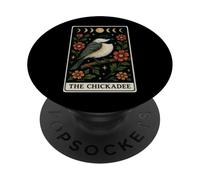 La Carta del Tarot del pájaro Chickadee Witchy Moon PopSockets PopGrip Adhesivo