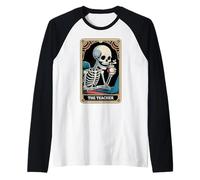 La Carta del Tarot del Profesor enseñando el Regreso a la Escuela Profesor Divertido Camiseta Manga Raglan