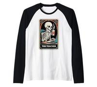 La Carta del Tarot del Profesor enseñando el Regreso a la Escuela Profesor Divertido Camiseta Manga Raglan