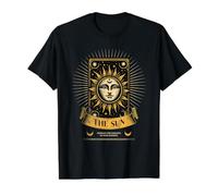 La Carta del Tarot del Sol Camiseta gráfica económica, Hombre, Negro, S