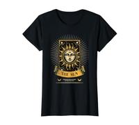 La Carta del Tarot del Sol Camiseta gráfica económica, Mujer, Negro, M
