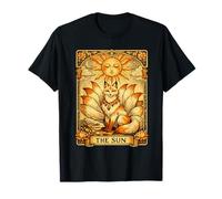 La Carta del Tarot del Sol Kitsune Zorro de Nueve Colas Oculto japonés Camiseta