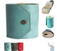 La Cartera Cash Wrap, Funda para Dinero En Efectivo De Rápido Acceso, Prácticas Bandas para Monedero con Cierre Magnético, Cartera De Piel Hecha A Mano, Fácil Acceso (Azul)