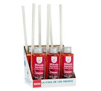 La Casa de los Aromas, Set 6 x 100ml Ambientadores Mikado Cereza para Reposición con Varillas, Difusor Líquido de Aroma Cereza, Perfume Duradero para el Hogar, Baño, Casa