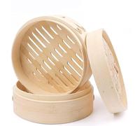 LA CASA DI EVA Vaporera BAMBÚ Cocina Saludable Asiática 2 plantas (30 cm)