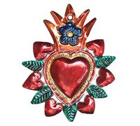 La Casa di Frida Corazn Tpico, Plaquita, 14.5 x 11 cm, Decoracin de Interiores, Sala de Estar, Dormitorio