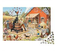 La catástrofe de la Prensa de Sidra de Manzana Puzzle De Madera Impermeable DIY Puzzles De 1000 Piezas para Adultos Divertido Rompecabezas para Decoración del Hogar