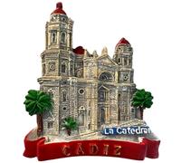 La Catedral Cádiz España Imán para nevera 3D recuerdo de viaje decoración nevera calcomanía magnética colección Craft Collection
