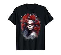 La Catrina Día de los Muertos Cráneo Azúcar Gótico Chica Mujer Camiseta